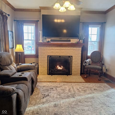 Living room at 102 N Main Street, Cloverdale, IN