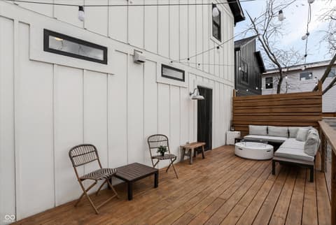 Outdoor living area at 2043 Columbia Avenue, Indianapolis, IN