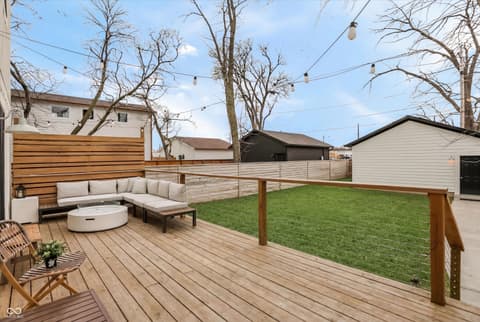 Outdoor living area at 2043 Columbia Avenue, Indianapolis, IN