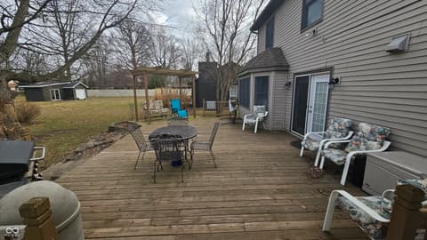 Outdoor living area at 716 Allen Drive, Sweetser, IN