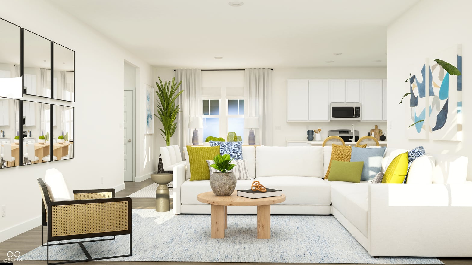 Bright open-concept living space with modern finishes.