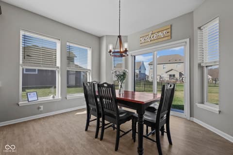 Dining room at 4380 Fox Hunt Drive, Bargersville, IN