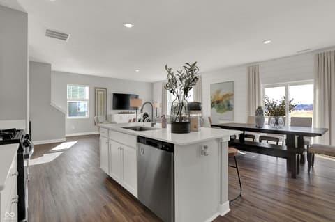 Kitchen at 12961 South Rim Drive, Noblesville, IN — Bright modern kitchen with island and open concept design.