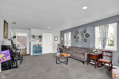 Living room at 21080 Six Points Road, Sheridan, IN