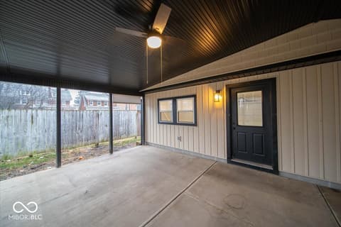 Outdoor living area at 159 E King Street, Franklin, IN
