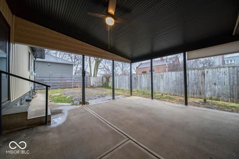 Outdoor living area at 159 E King Street, Franklin, IN