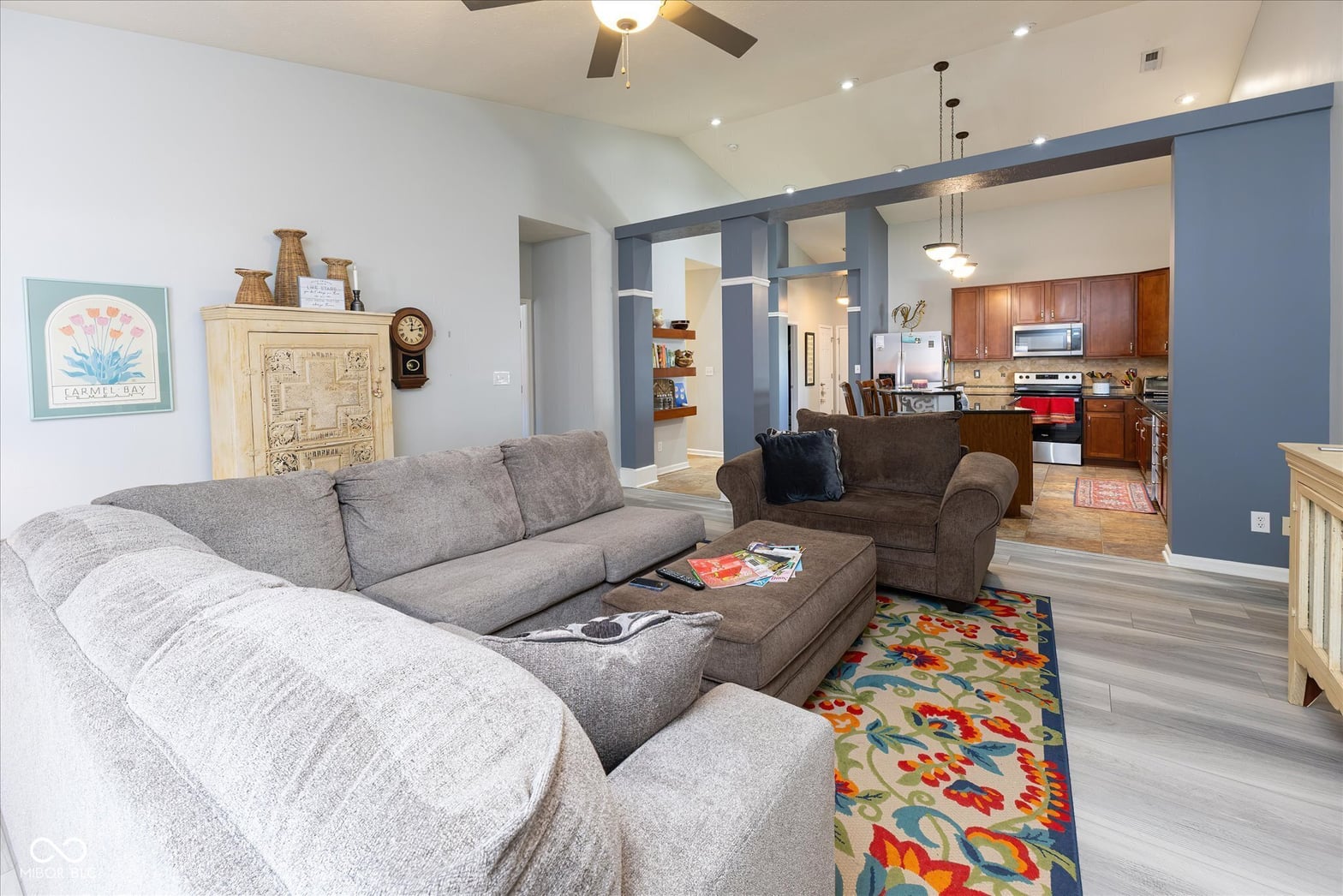 Bright open-concept living space with updated finishes.