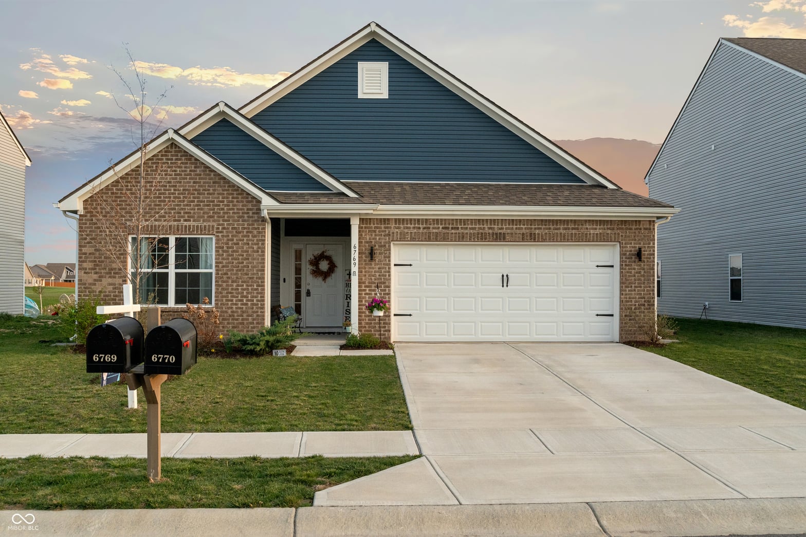 Front exterior at 6769 Honeysuckle Way, Pendleton, IN