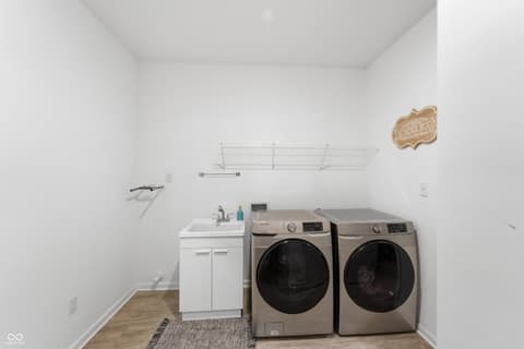 Laundry room at 6769 Honeysuckle Way, Pendleton, IN
