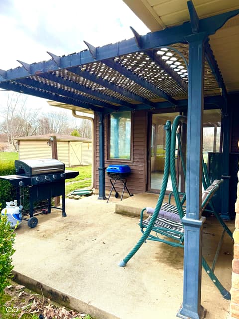 Outdoor living area at 6035 Bluff Acres Drive, Greenwood, IN
