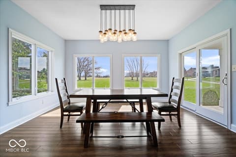 Dining room at 16540 Shore Oaks Court, Noblesville, IN — Bright dining room with abundant natural light and views.