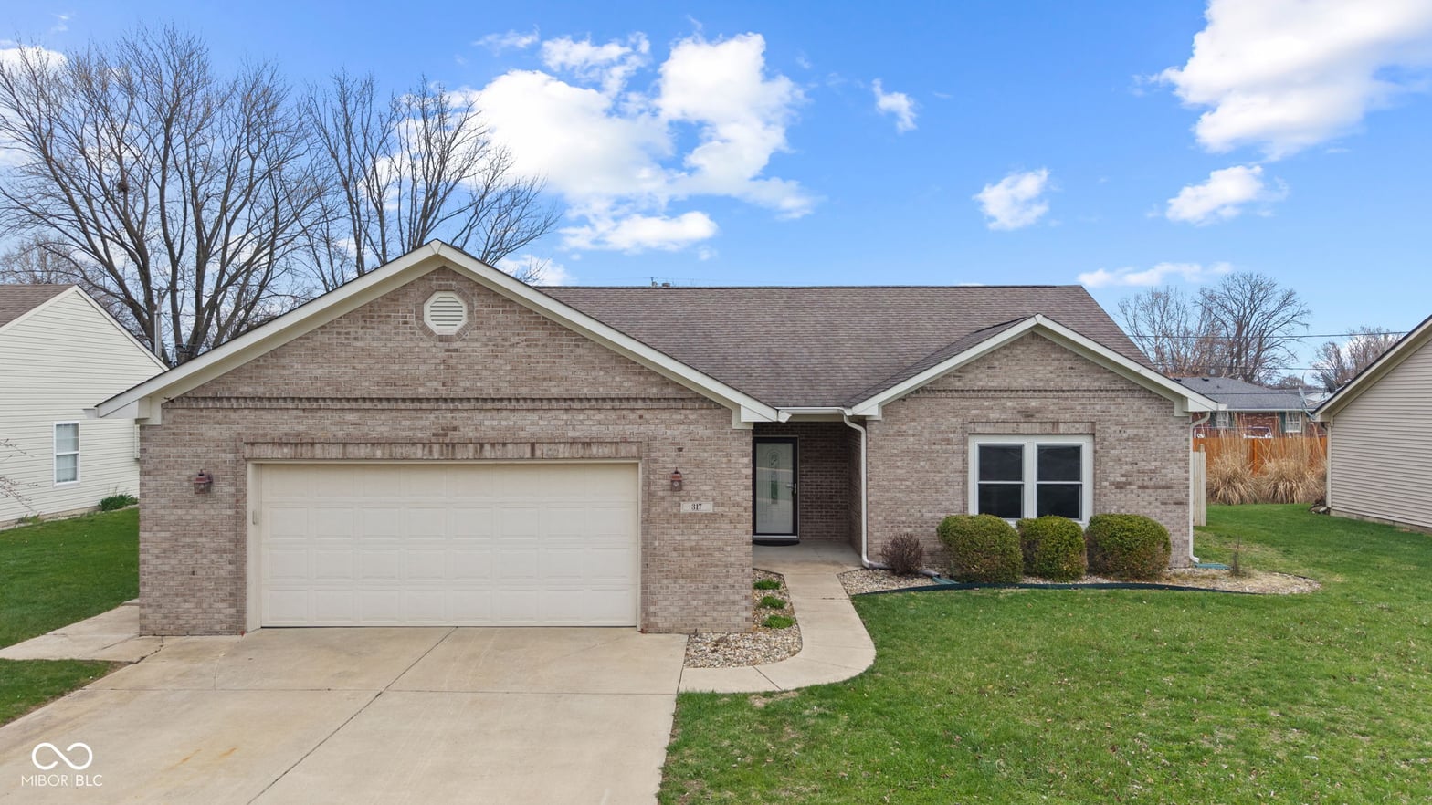 Front exterior at 317 Galahad Drive, Franklin, IN