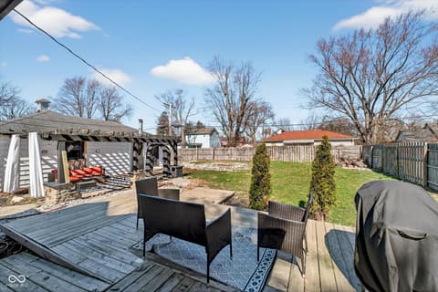 Outdoor living area at 416 W 5th Street W, Greenfield, IN