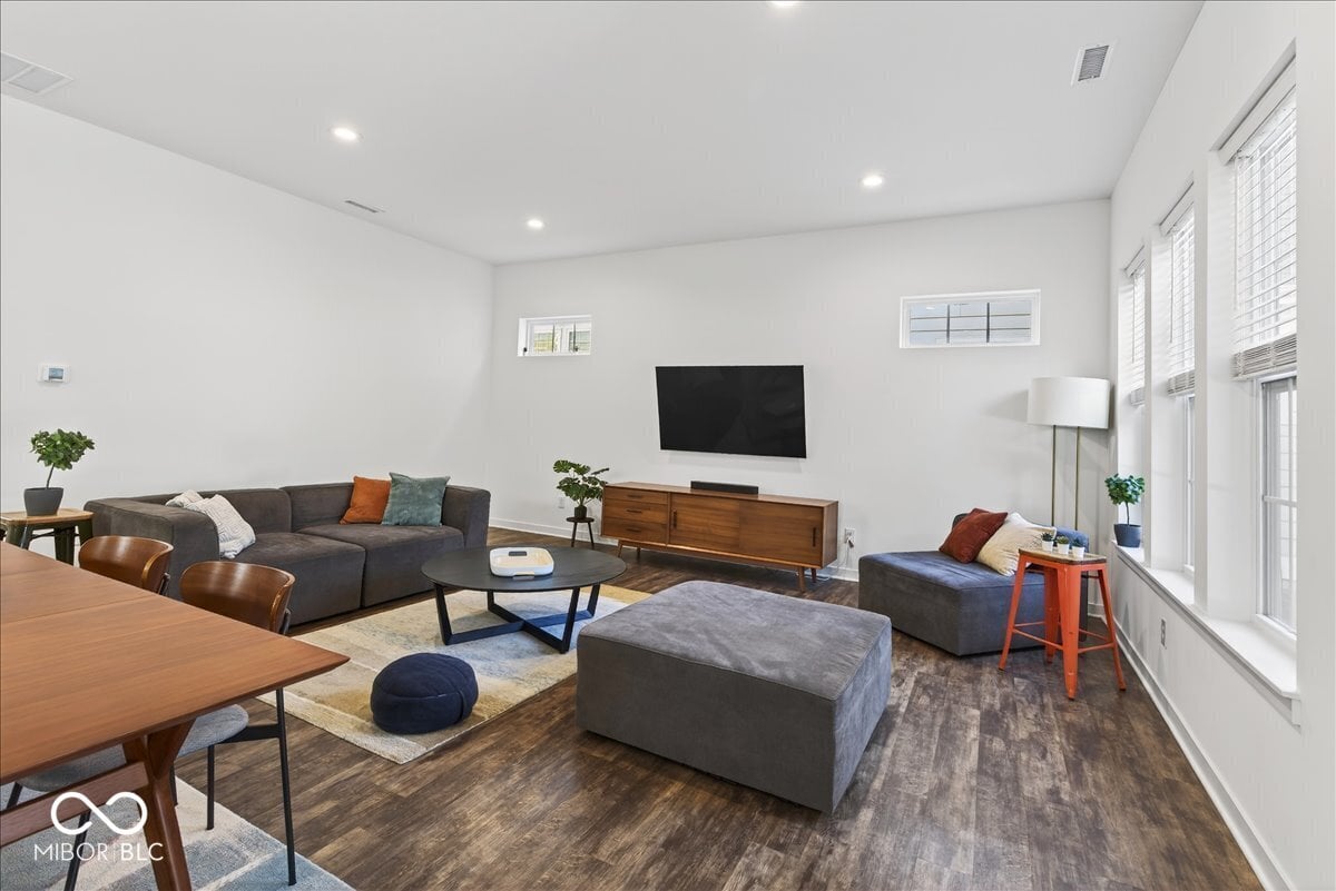 Bright, modern family room with abundant natural light.