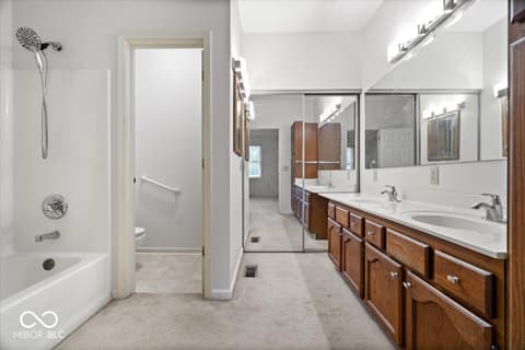 Primary bathroom at 8808 Stirrup Court, Indianapolis, IN