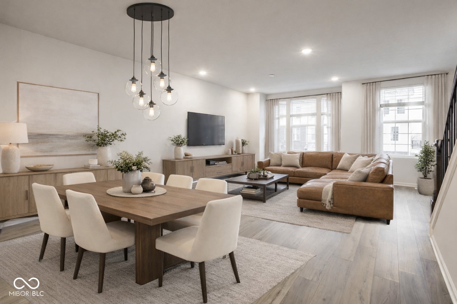 Spacious open-concept living area with modern finishes.