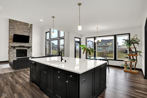 Kitchen at 3565 Snowdon Drive, Westfield, IN — Modern kitchen with oversized island and premium finishes.