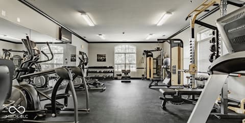 Bonus room at 3565 Snowdon Drive, Westfield, IN — Fully equipped home gym with extensive exercise equipment.