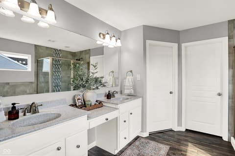 Primary bathroom at 2288 Lingerman Court, Avon, IN