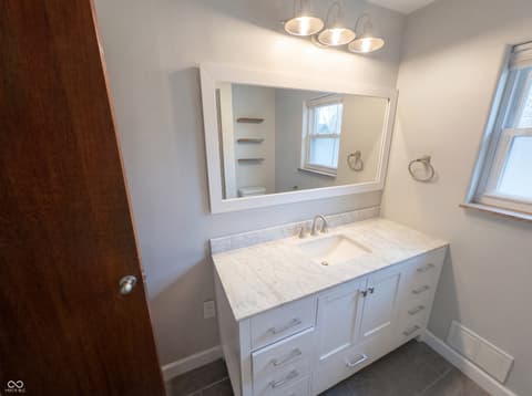 Primary bathroom at 10209 Broadway Street, Indianapolis, IN