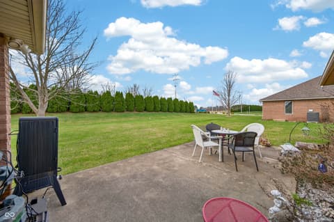 Outdoor living area at 5147 E Hyde Court, Columbus, IN