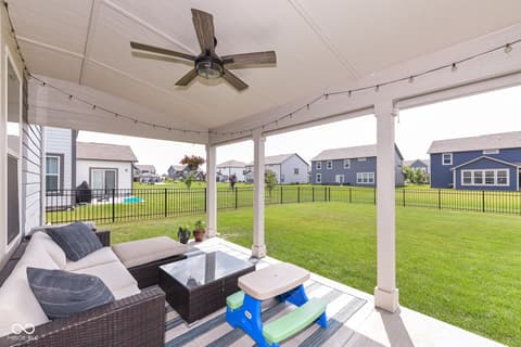 Outdoor living area at 9686 Ridgecrest Lane, McCordsville, IN