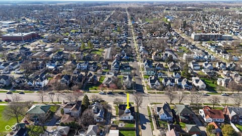 Aerial view at 168 W Broadway Street, Shelbyville, IN