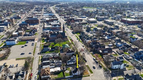 Aerial view at 168 W Broadway Street, Shelbyville, IN