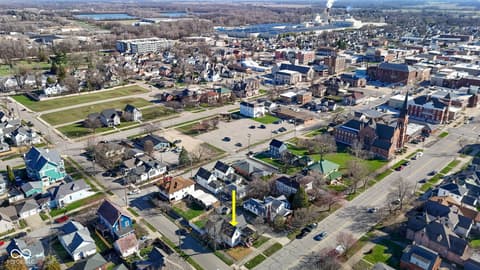 Aerial view at 168 W Broadway Street, Shelbyville, IN