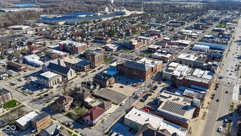 Aerial view at 168 W Broadway Street, Shelbyville, IN