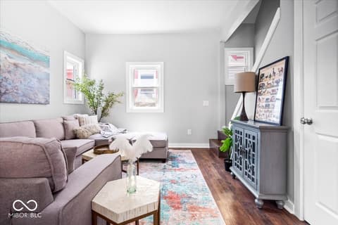 Living room at 1302 Laurel Street, Indianapolis, IN