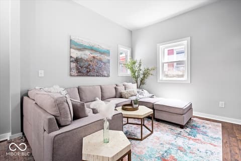 Living room at 1302 Laurel Street, Indianapolis, IN