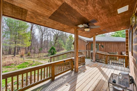 Outdoor living area at 187 Cabin Creek Lane, Morgantown, IN