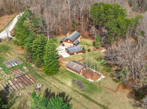 Aerial view at 187 Cabin Creek Lane, Morgantown, IN