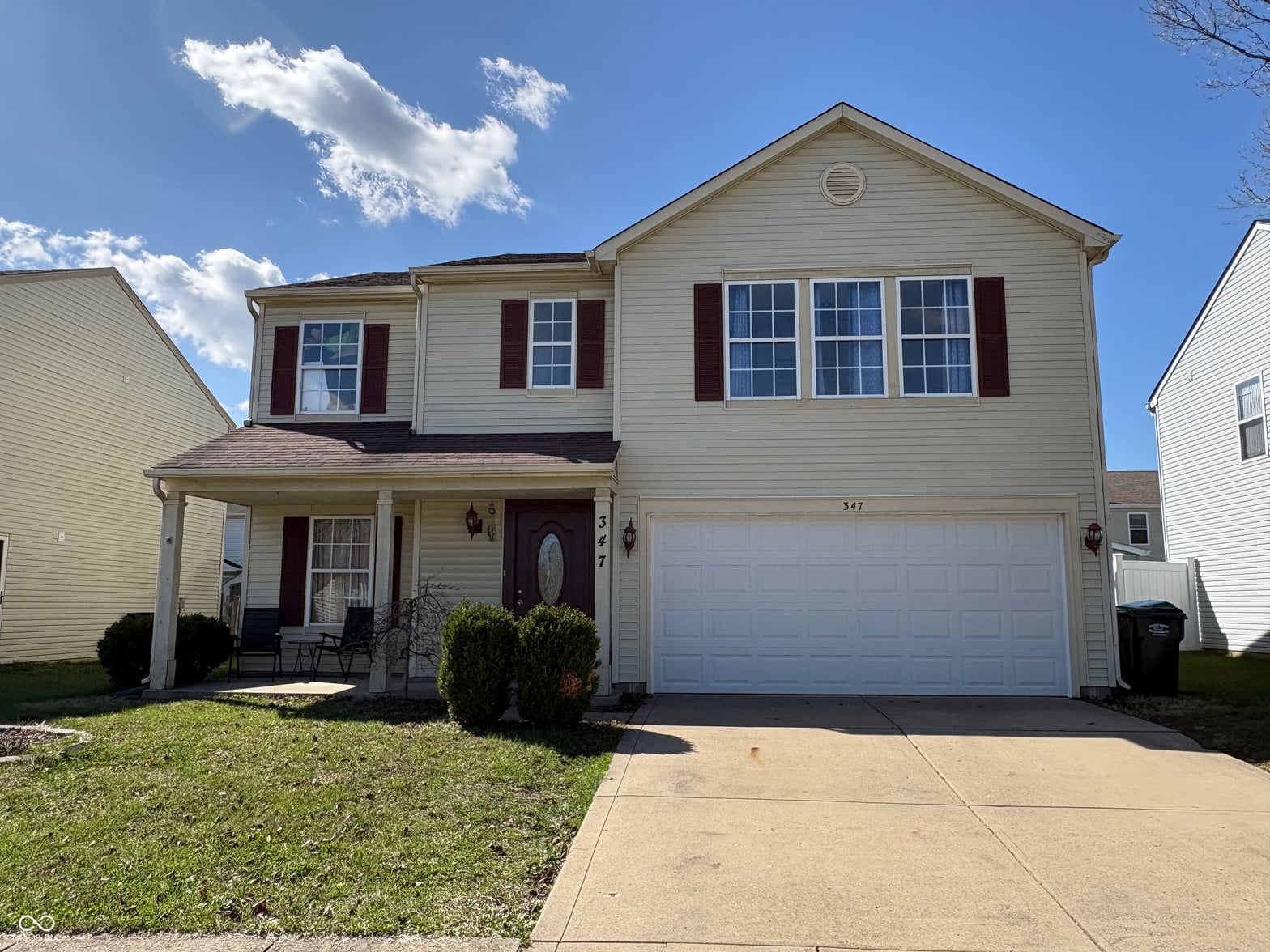 Front exterior at 347 Sunbeam Lane, Greenwood, IN