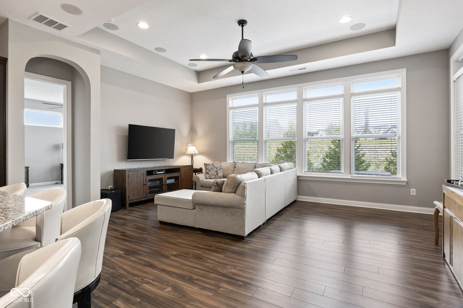 Bright open-concept family room with premium finishes.