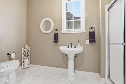 Bathroom at 5291 Woodfield Drive S, Carmel, IN