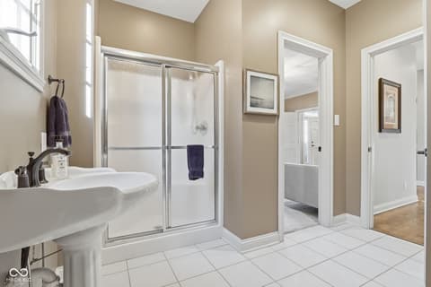 Bathroom at 5291 Woodfield Drive S, Carmel, IN