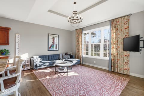 Living room at 5291 Woodfield Drive S, Carmel, IN