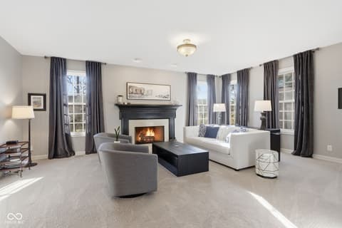 Living room at 5291 Woodfield Drive S, Carmel, IN