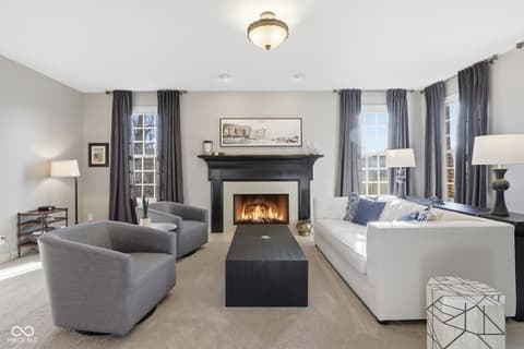 Living room at 5291 Woodfield Drive S, Carmel, IN