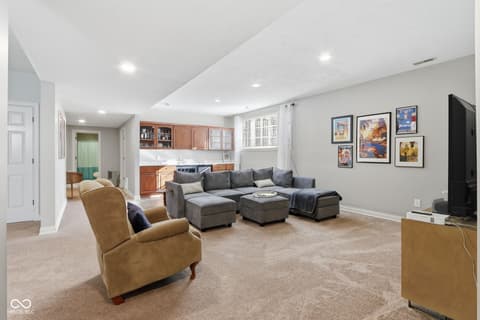 Living room at 5291 Woodfield Drive S, Carmel, IN