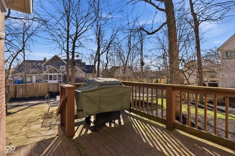 Outdoor living area at 5291 Woodfield Drive S, Carmel, IN