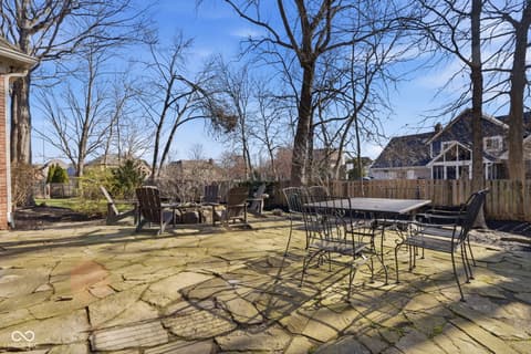 Outdoor living area at 5291 Woodfield Drive S, Carmel, IN