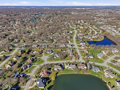 Aerial view at 5291 Woodfield Drive S, Carmel, IN