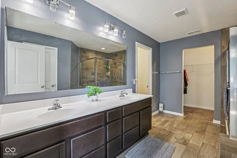 Primary bathroom at 6673 Laurelwood Drive, Pendleton, IN