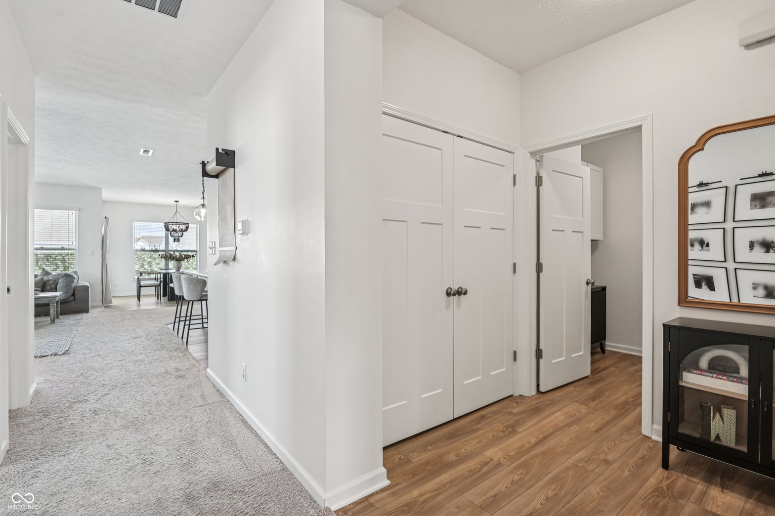 Primary bedroom at 82 Hovden Drive, Cicero, IN — Spacious primary suite with luxury closets and fireplace.