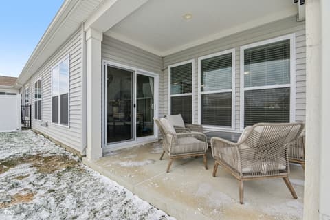 Outdoor living area at 82 Hovden Drive, Cicero, IN