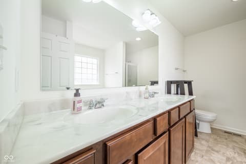 Primary bathroom at 4036 Poplar Drive, Whitestown, IN