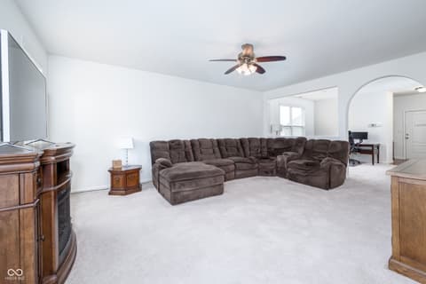 Family room at 4036 Poplar Drive, Whitestown, IN